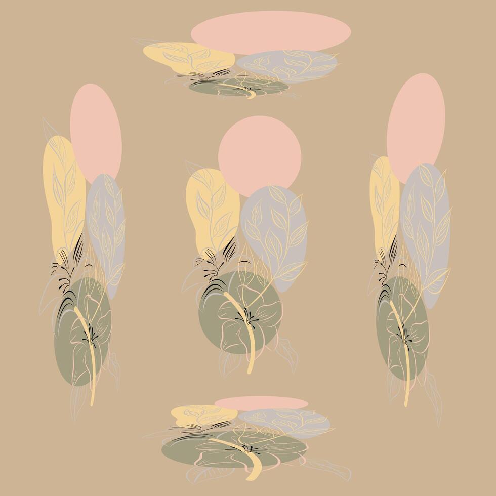 Dreamlike Botanical Composition vector