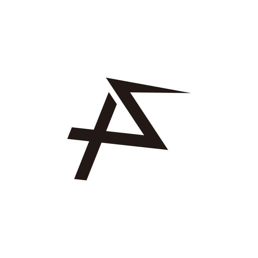 letter ps simple linked geometric logo vector