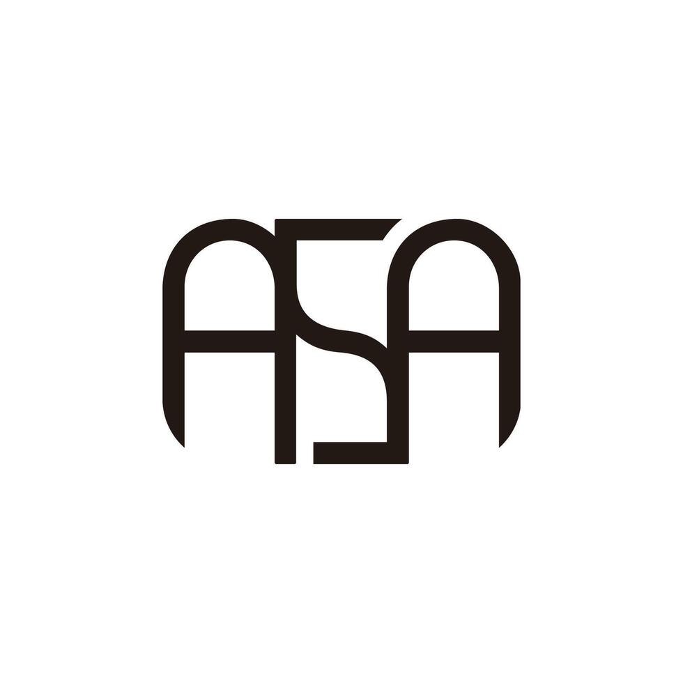 letter asa linked simple geometric lines logo vector