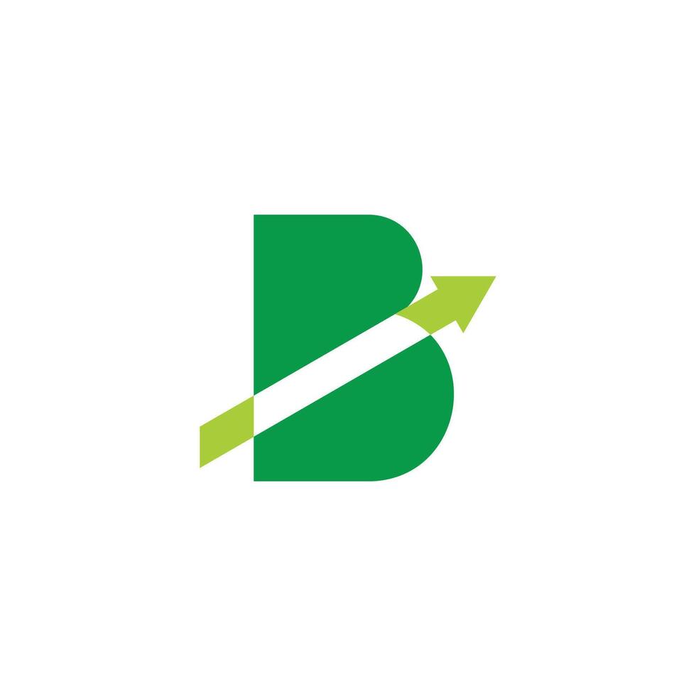 letter b slice arrow simple geometric line logo vector