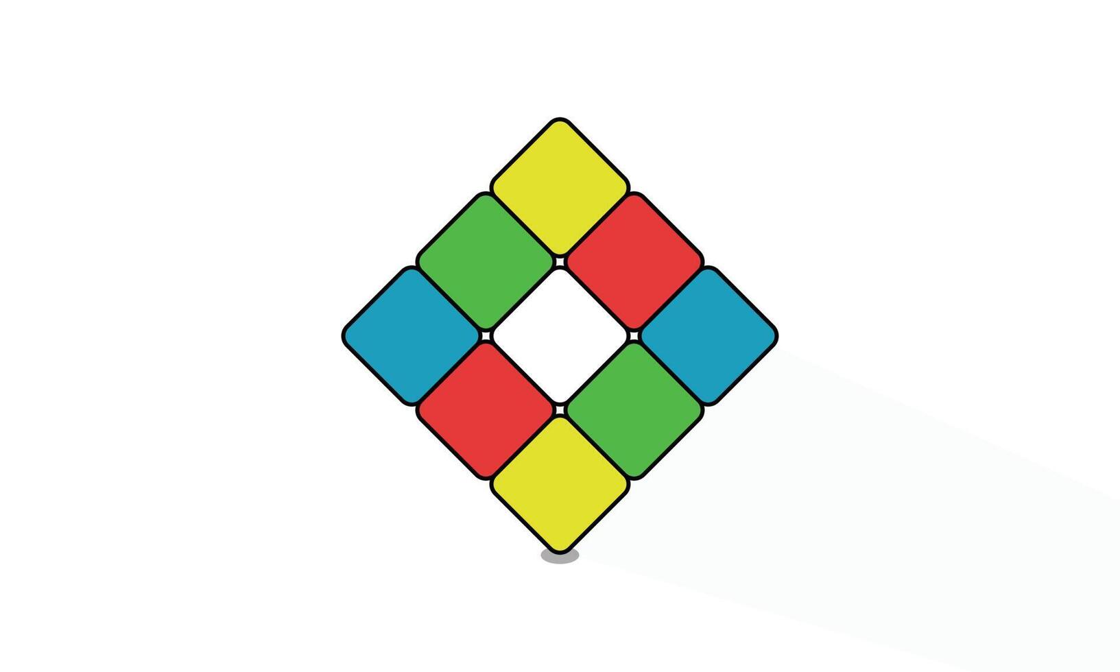 A colorful diamond shape with a white background vector
