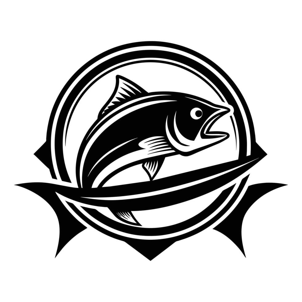 The Art Illustration of a Fishing Company Logo vector
