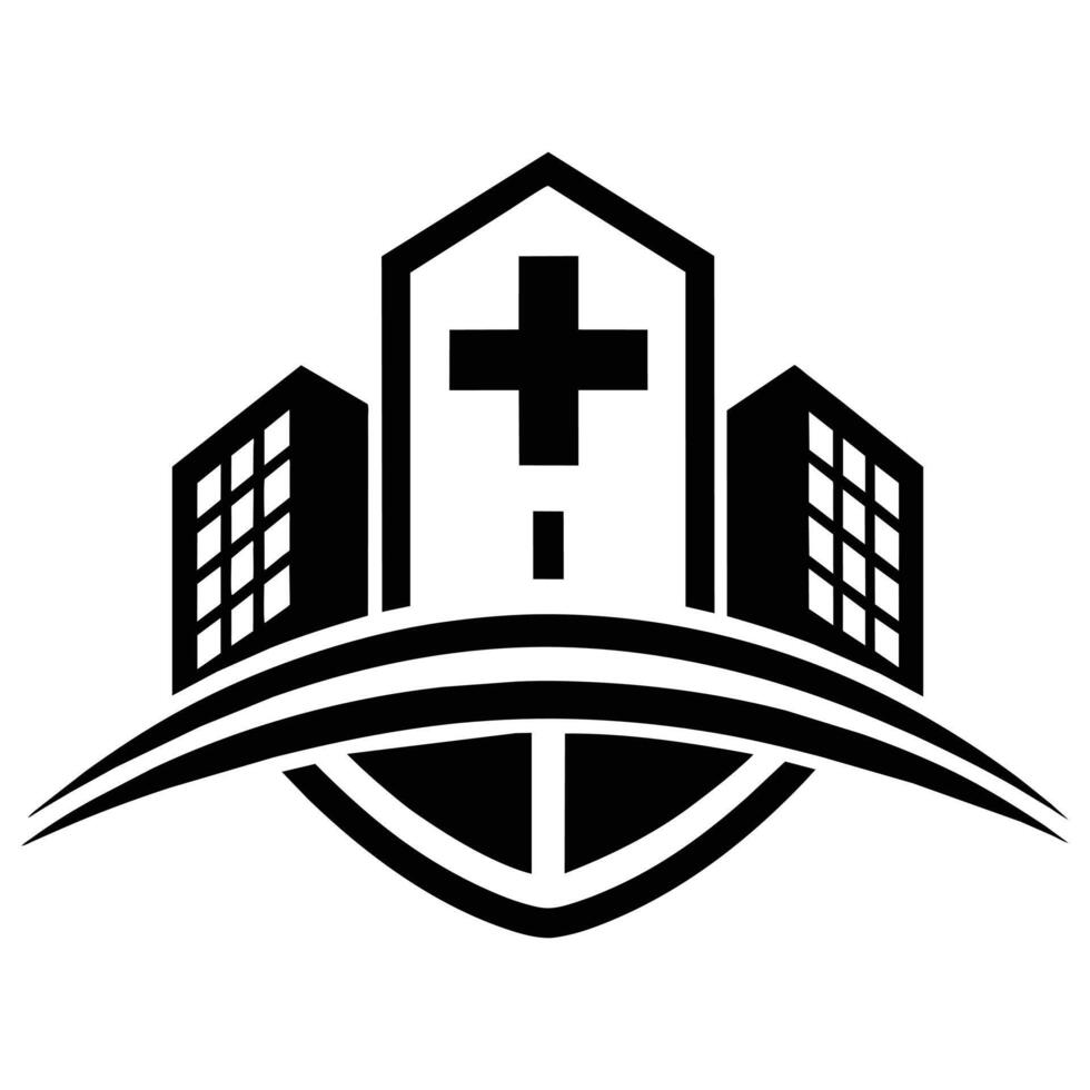 Illustration of a Modern Hospital Logo Icon vector