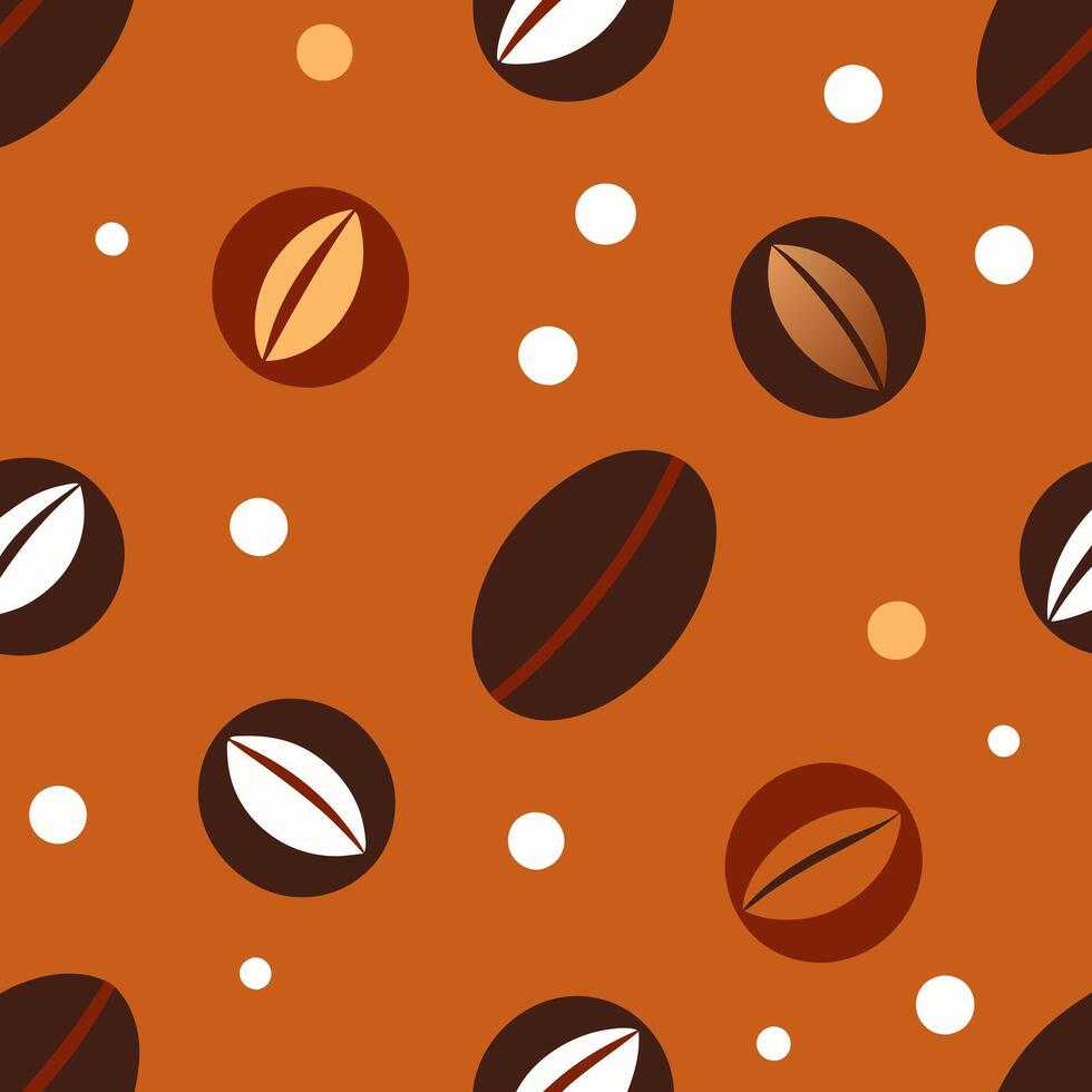 Coffee beans on orange background vector
