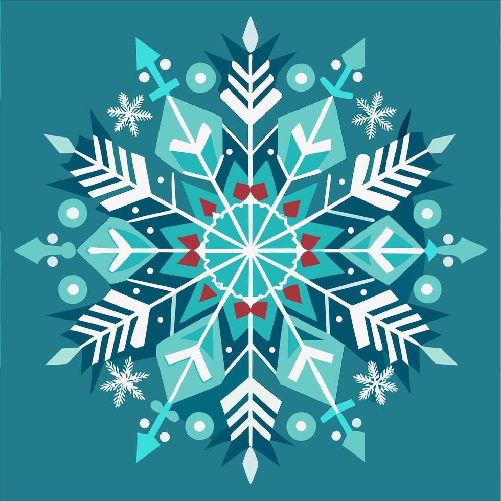 A snowflake pattern on a blue background vector