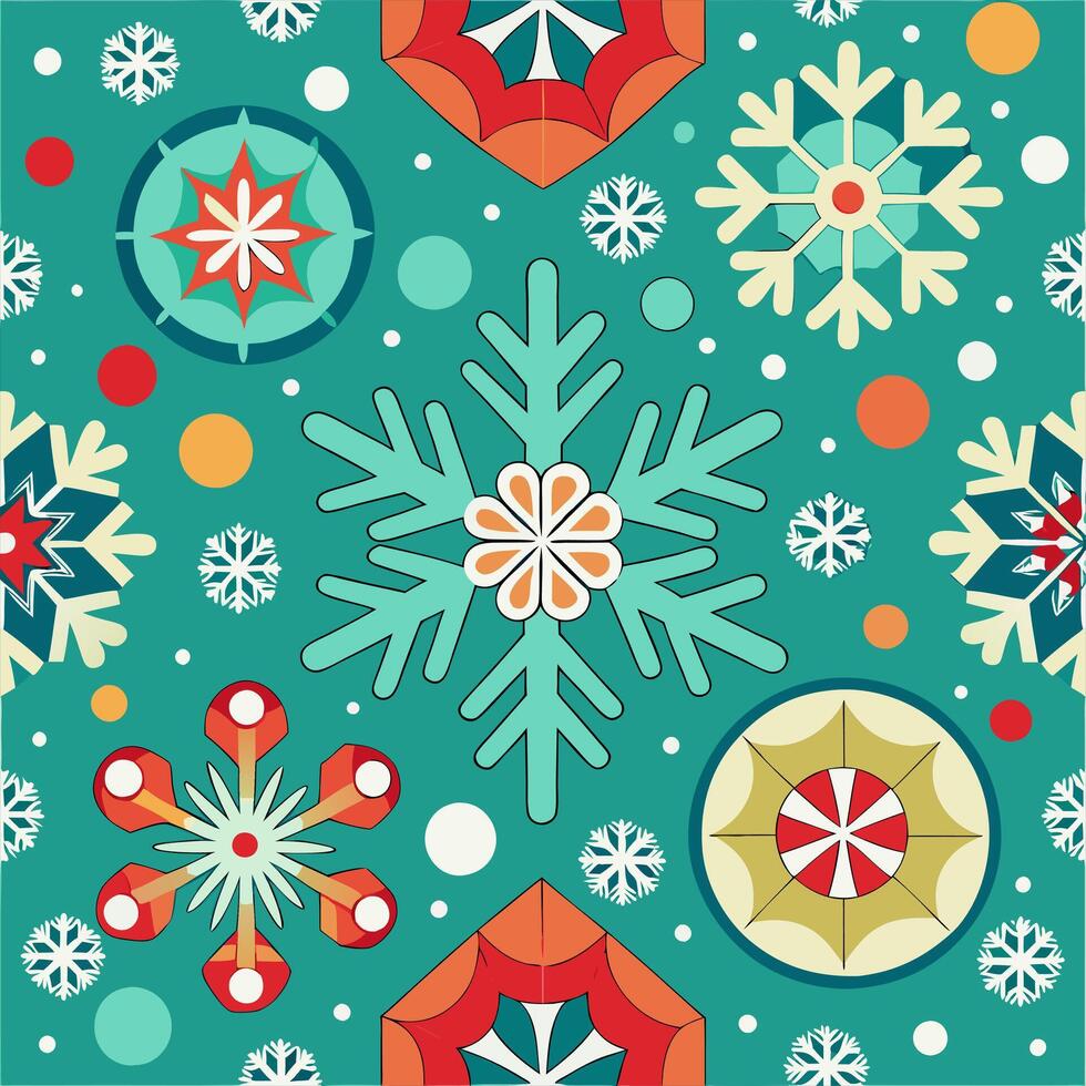 A christmas pattern with snowflakes and stars vector