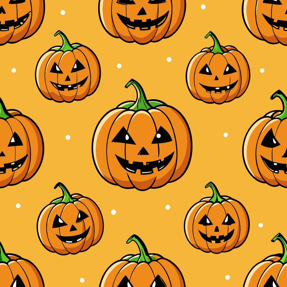 Halloween pumpkin seamless pattern vector