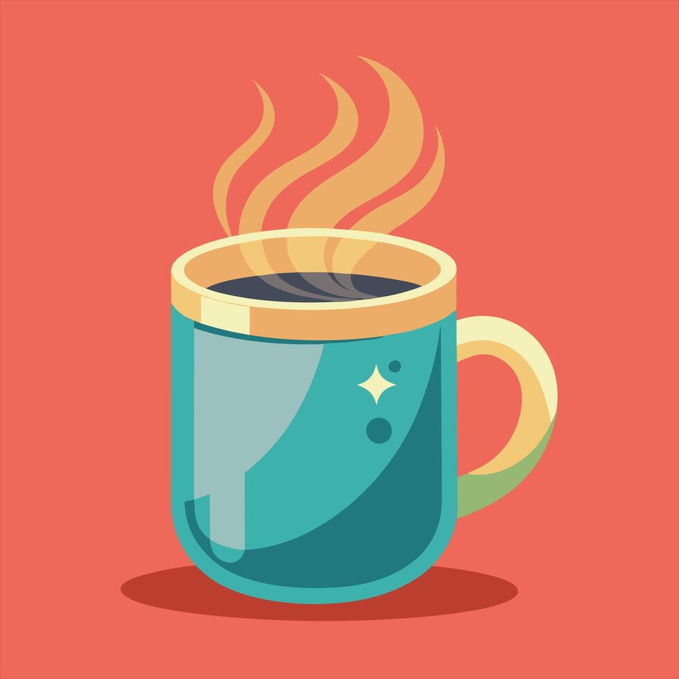A cup of coffee with steam coming out of it vector