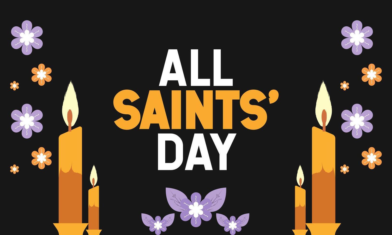 All Saints Day. November 1. Holiday concept template with text inscription, perfect for background, Greeting Card, Poster, Banner, Web and Social Media Post vector