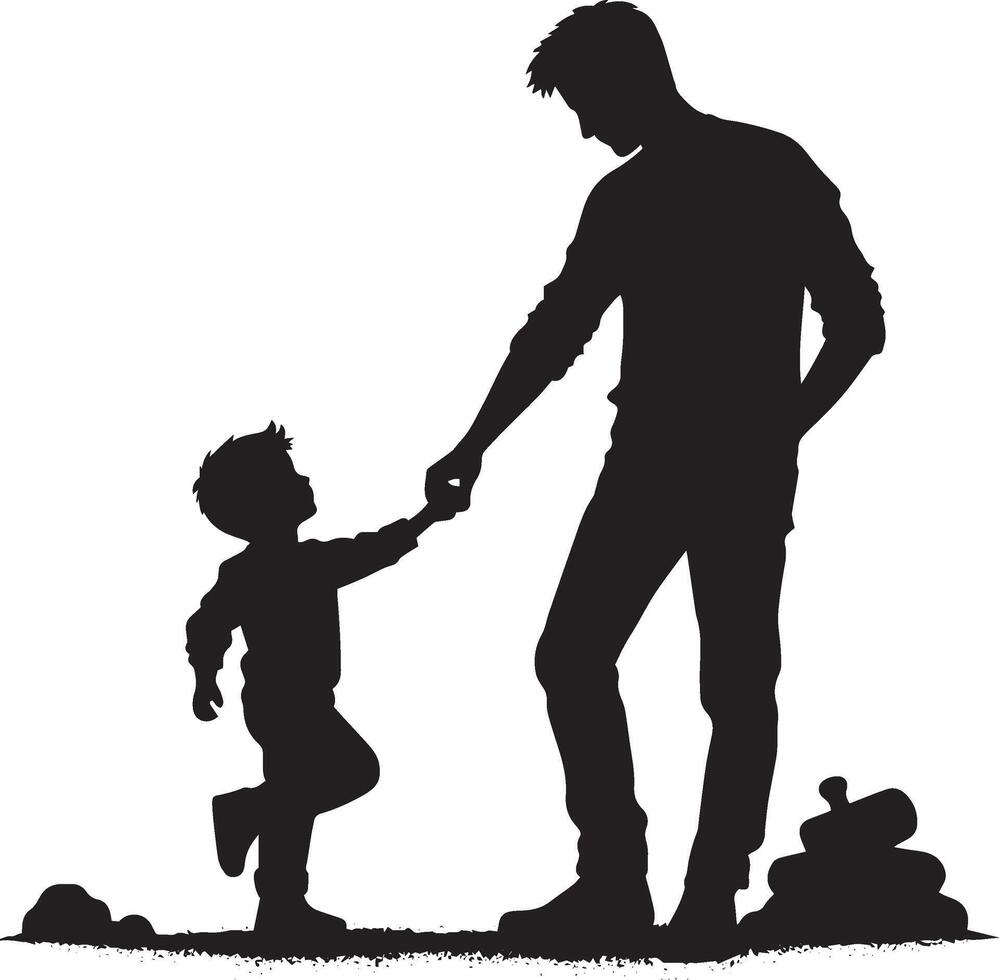 Father and son icon illustration concept vector