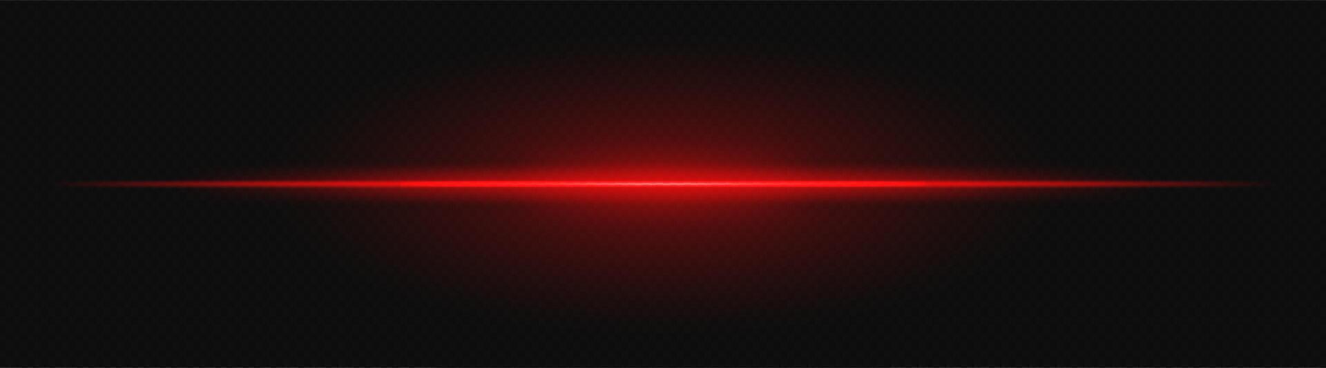 Red neon stripes or light flash. Laser beams, horizontal beams. Beautiful light reflections. Glowing stripes on a black background. vector
