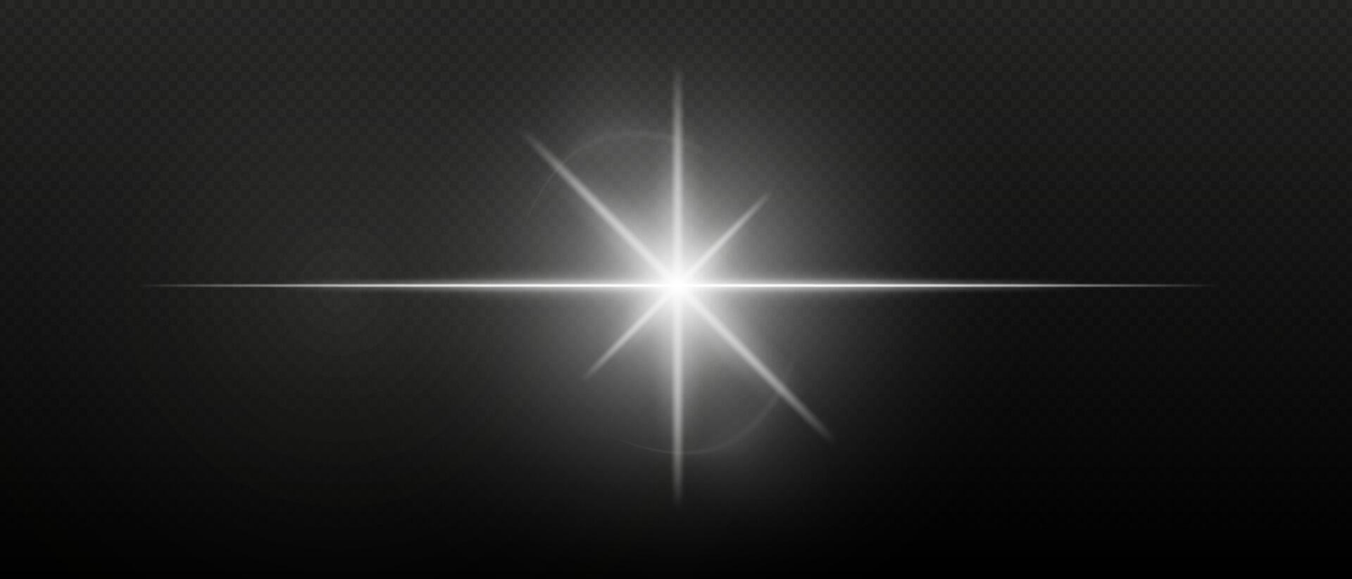 Blue neon stripes or light flash. Laser beams, horizontal beams. Beautiful light reflections. Glowing stripes on a black background. vector