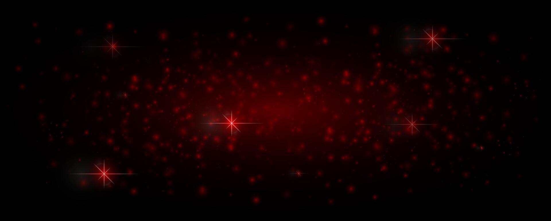 Glare light effect. Star Red dust, sparkles. Glowing stars, lights, sparkles, flashes. On a transparent background. Neon light. Night star vector