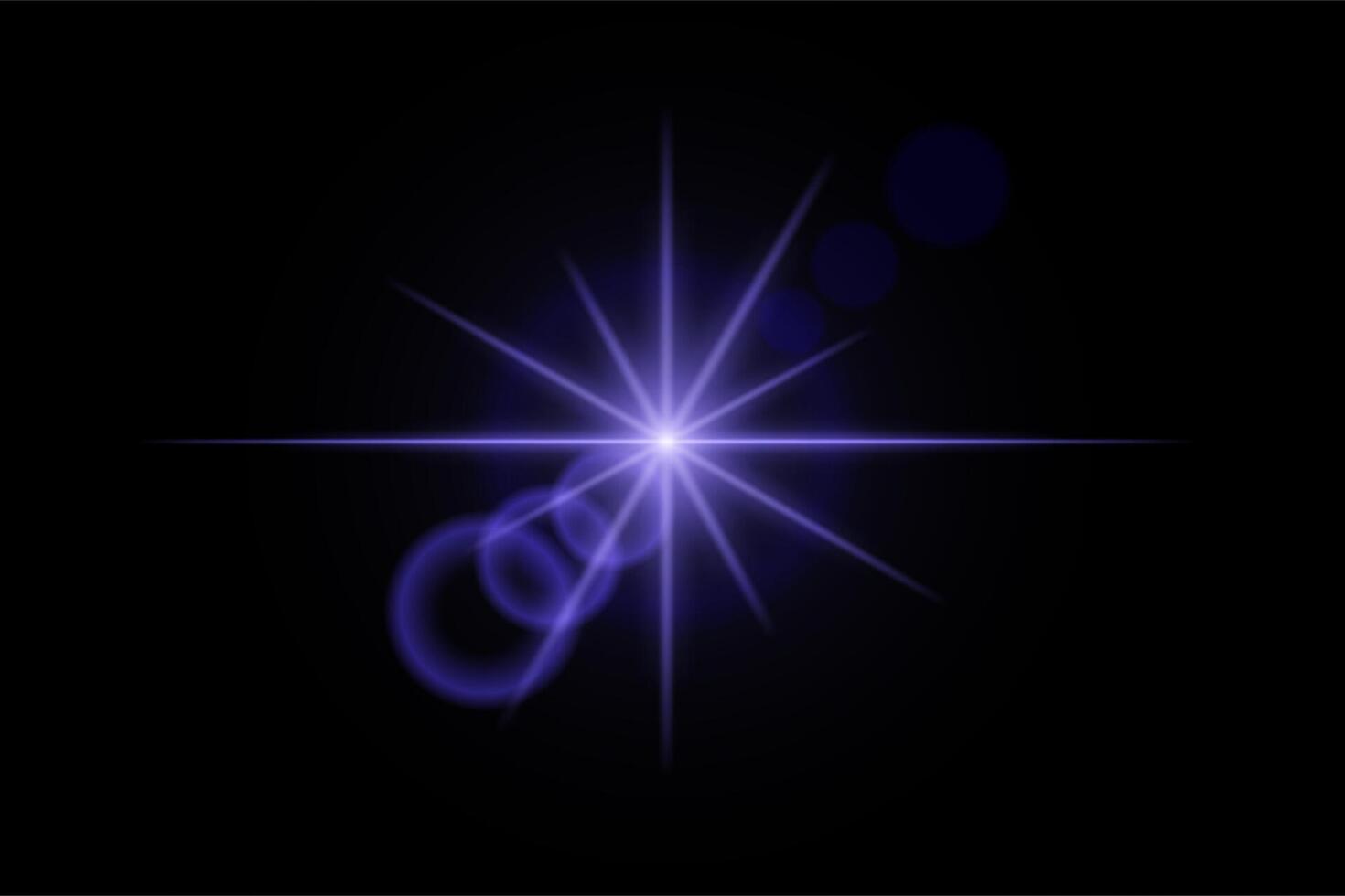 Blue neon stripes or light flash star. Laser beams, horizontal beams. Beautiful light reflections. Glowing stripes on a black background. vector