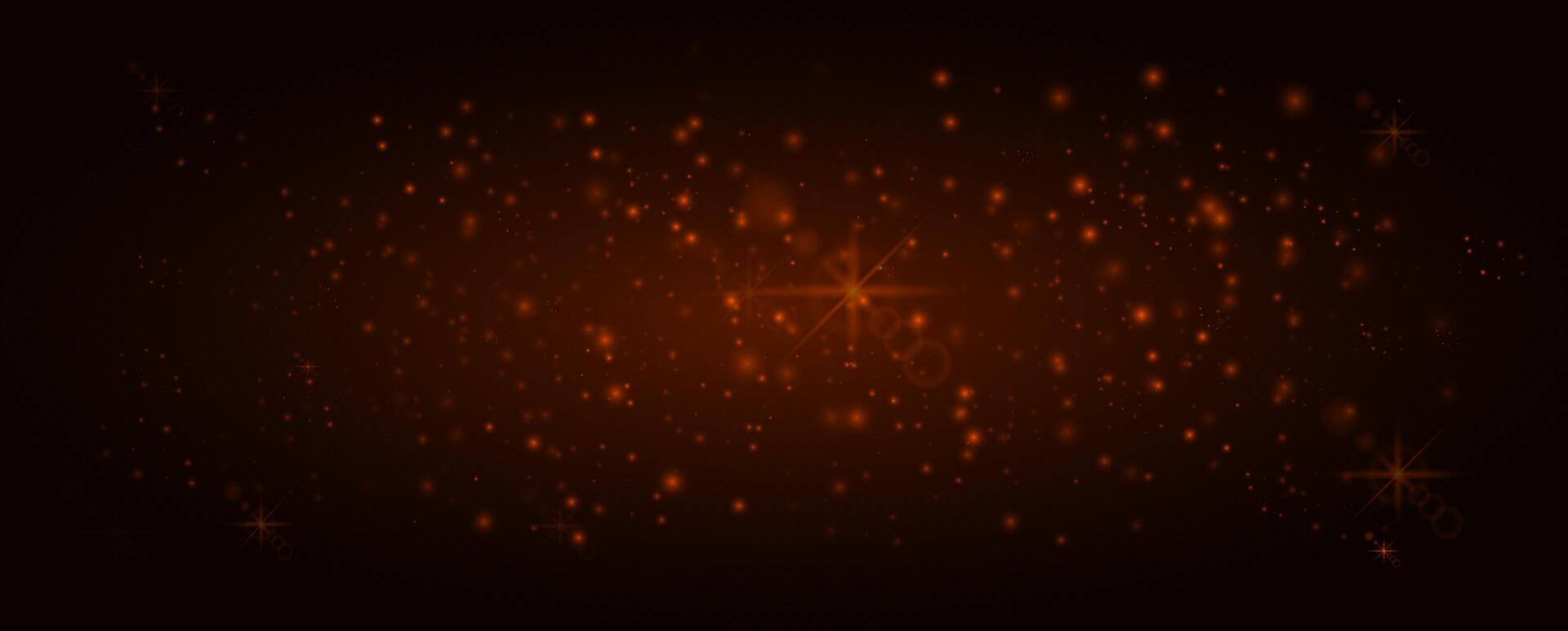 Glare light effect. Star Red dust, sparkles. Glowing stars, lights, sparkles, flashes. On a transparent background. Neon light. Night star vector