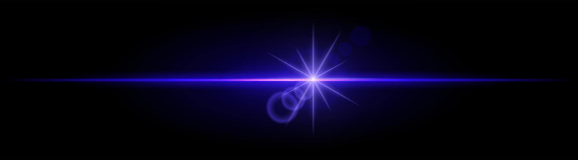 Blue neon stripes or light flash. Laser beams, horizontal beams. Beautiful light reflections. Glowing stripes on a black background. vector
