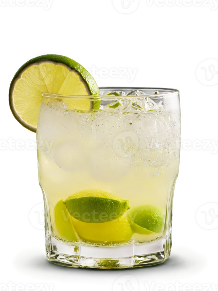 Caipirinha short sturdy glass with muddled lime sugar and cacha a Brazilian spirit png