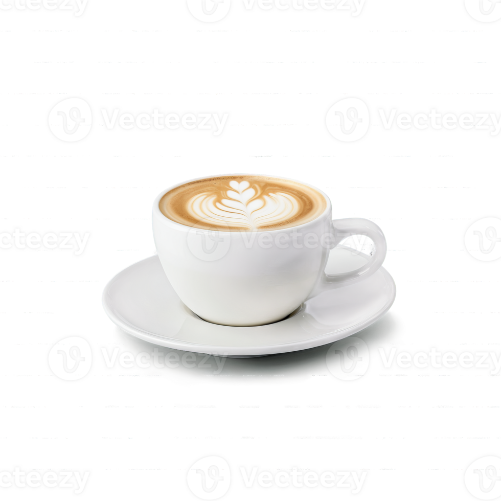 Sleek double walled glass cappuccino cup with a saucer showcasing a perfect balance of espresso png