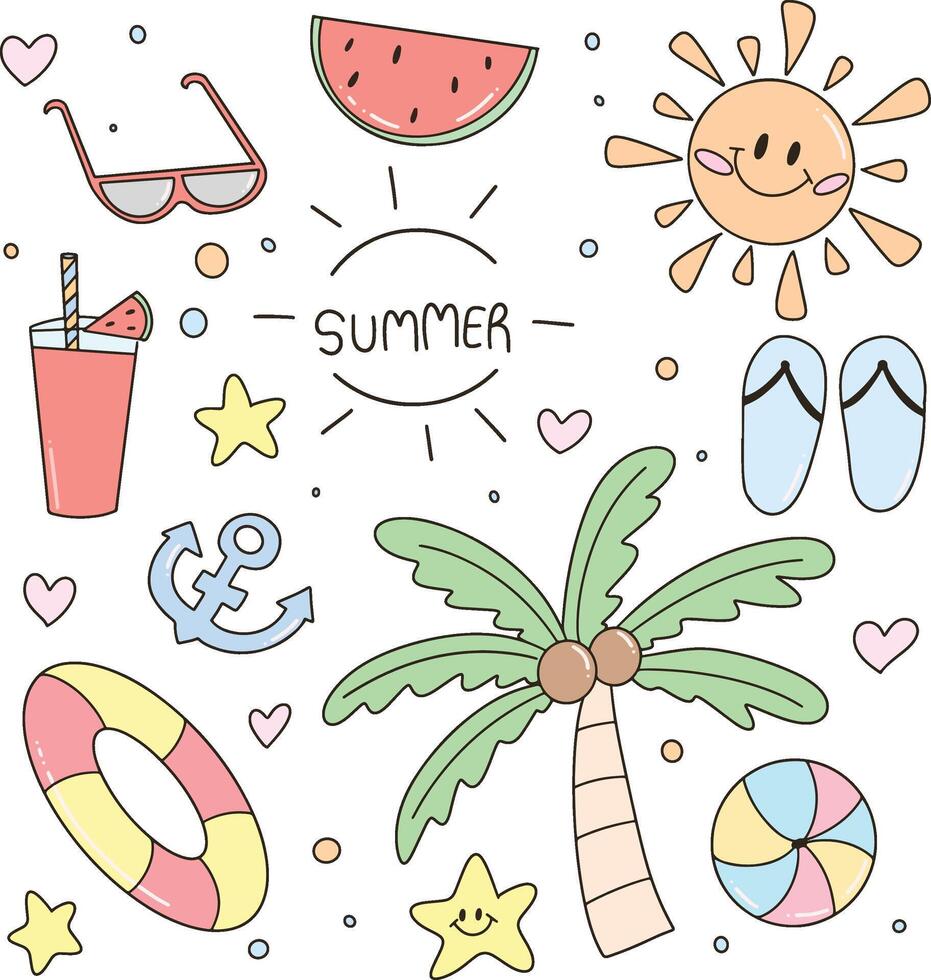 summer vacation sea travel cute bright vector
