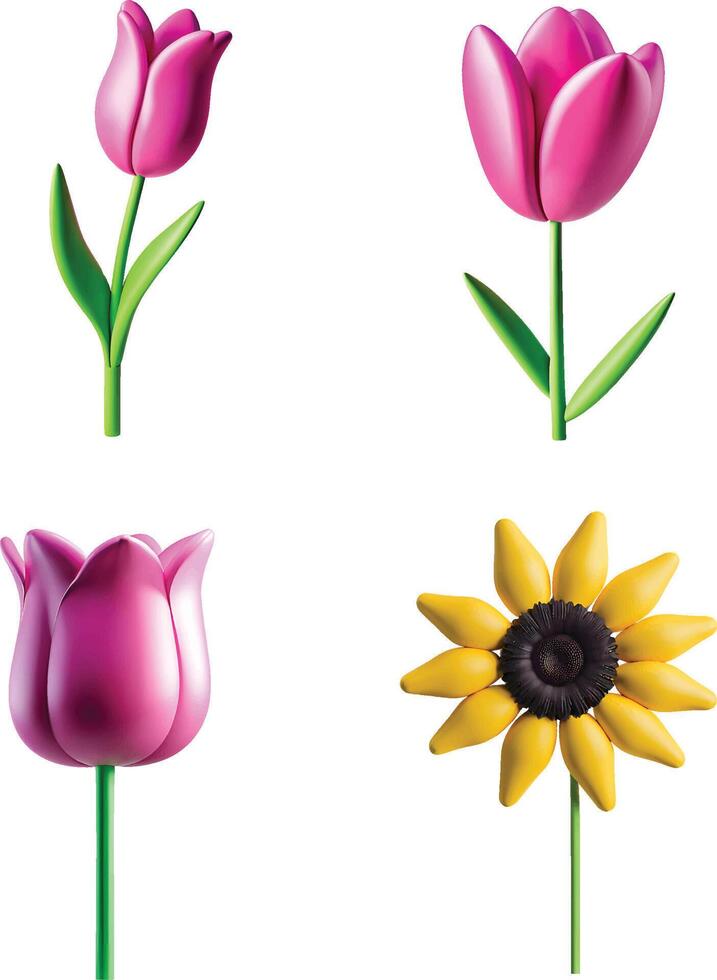 cute pastel colored flower decoration vector