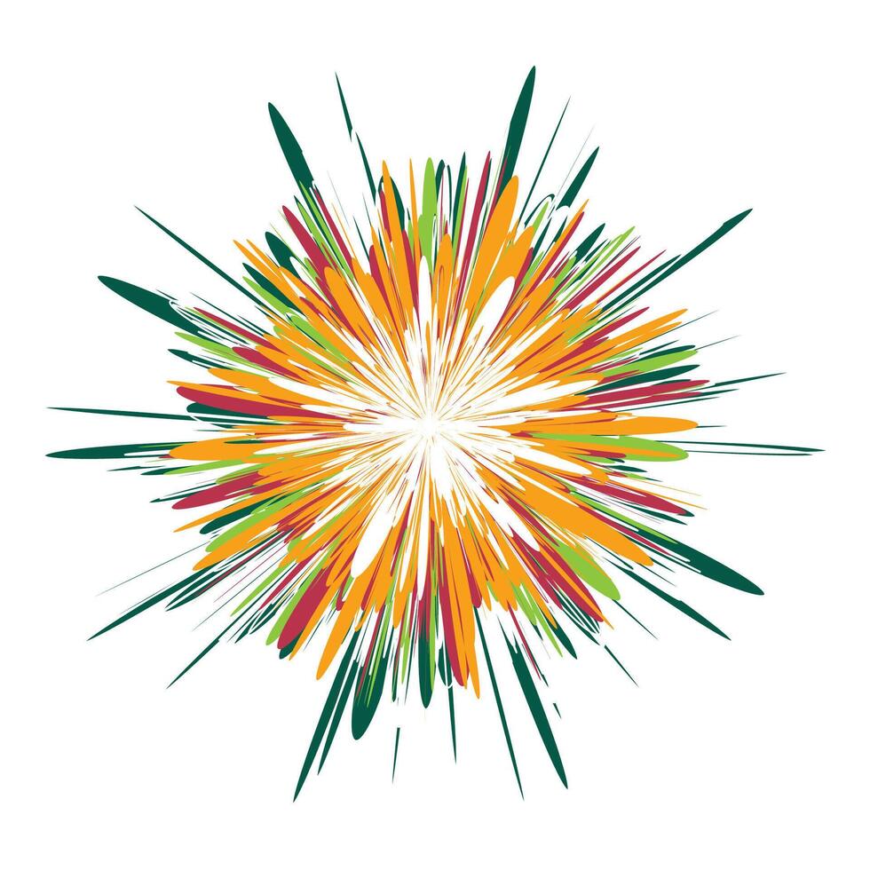 The illustration looks like a multi-colored watercolor painting bursting out from the center. vector