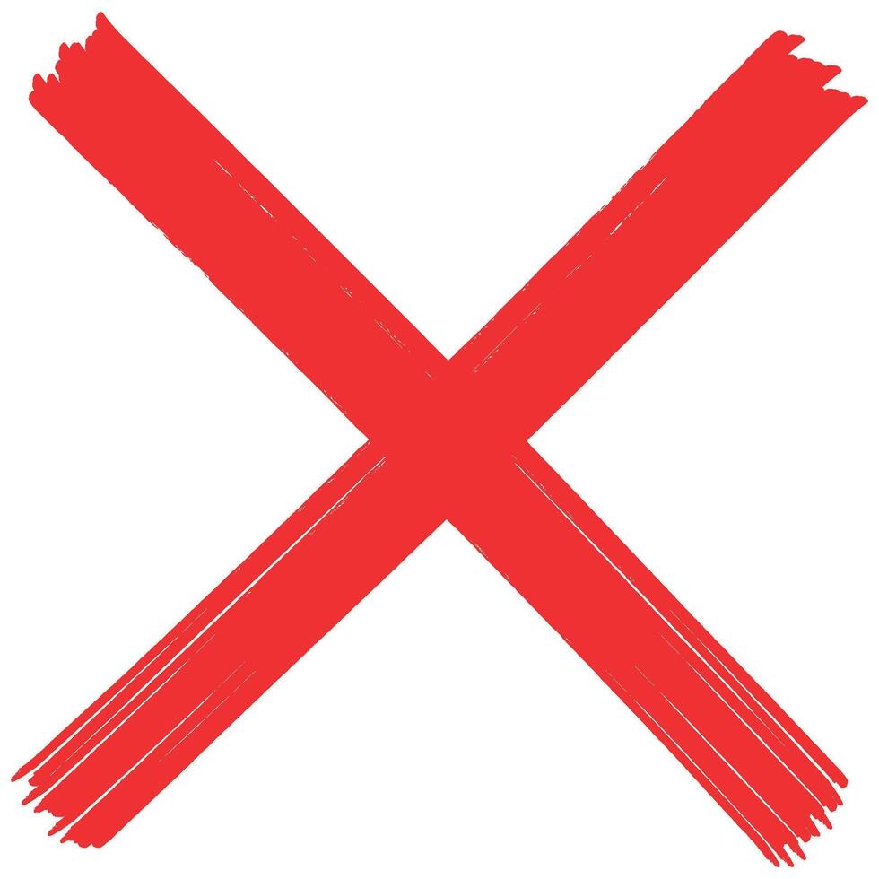 Red cross shape letter x design element vector