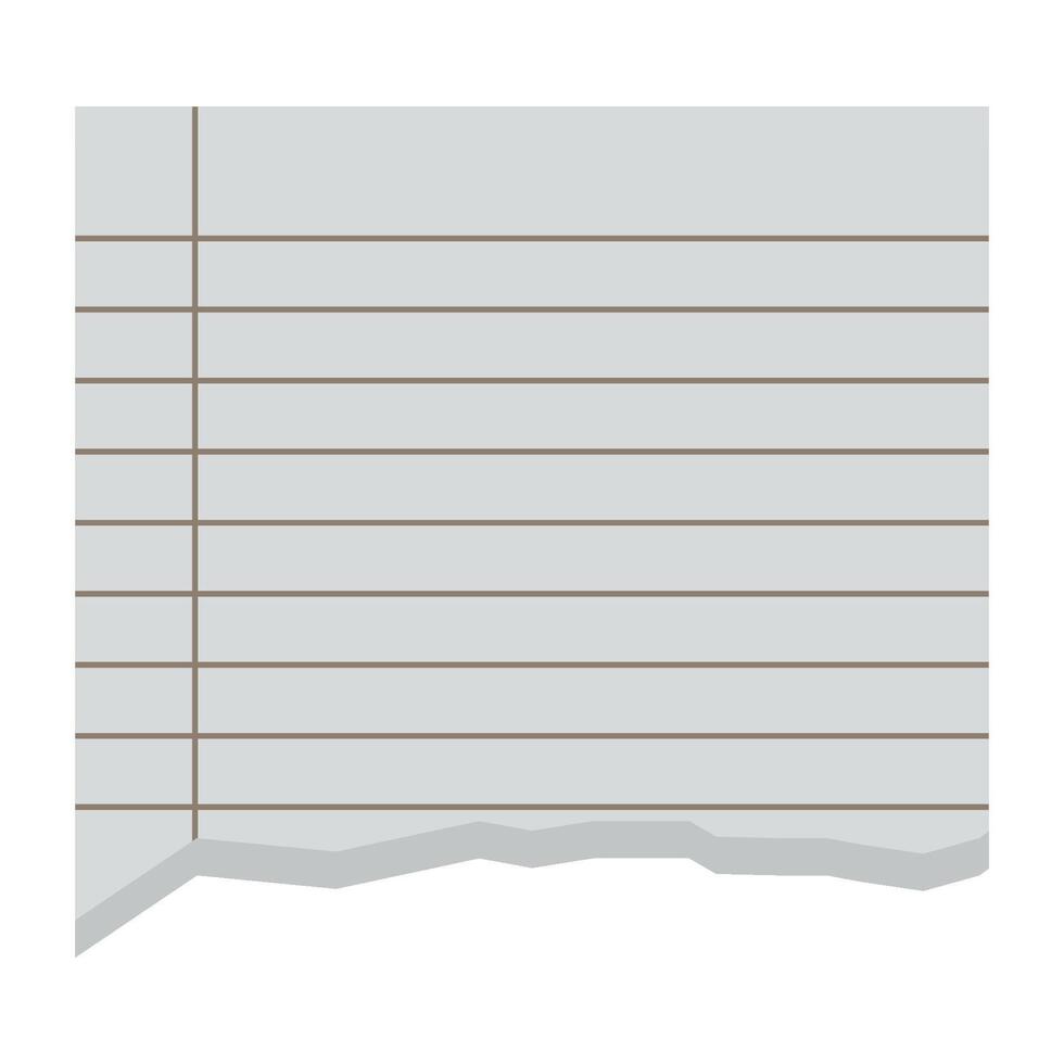 Ripped torn blank notebook lined page sheet design element vector
