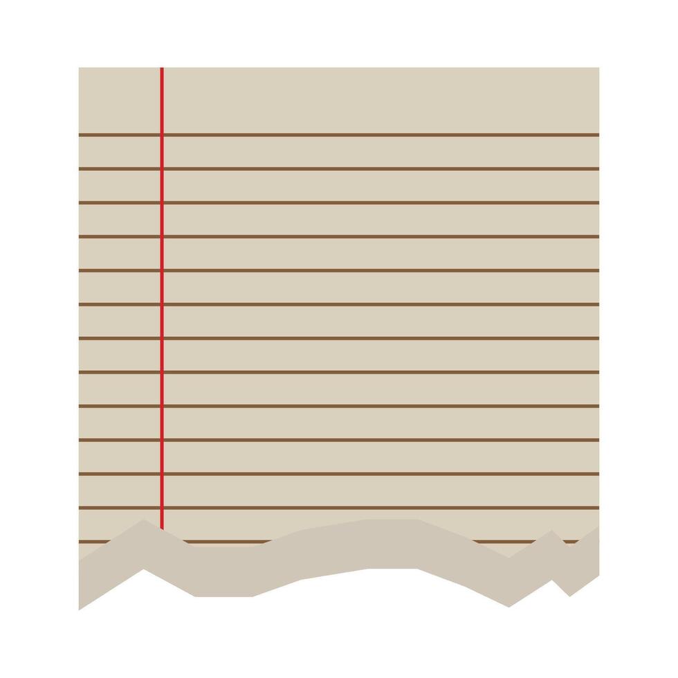 Ripped torn blank notebook lined page sheet design element vector