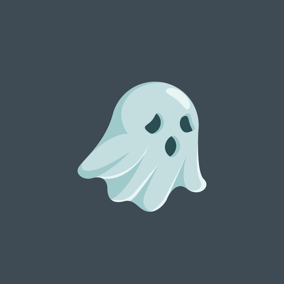 cute little ghost in flat design. vector