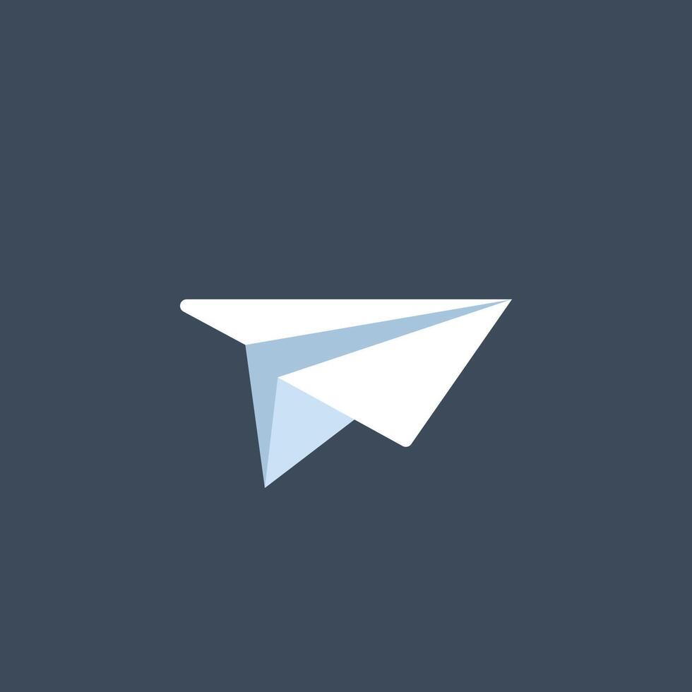 paper plane in flat design. vector