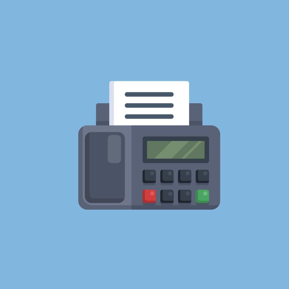 fax machine in flat design. vector