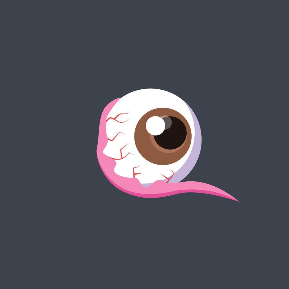 single eyeball in flat design. vector