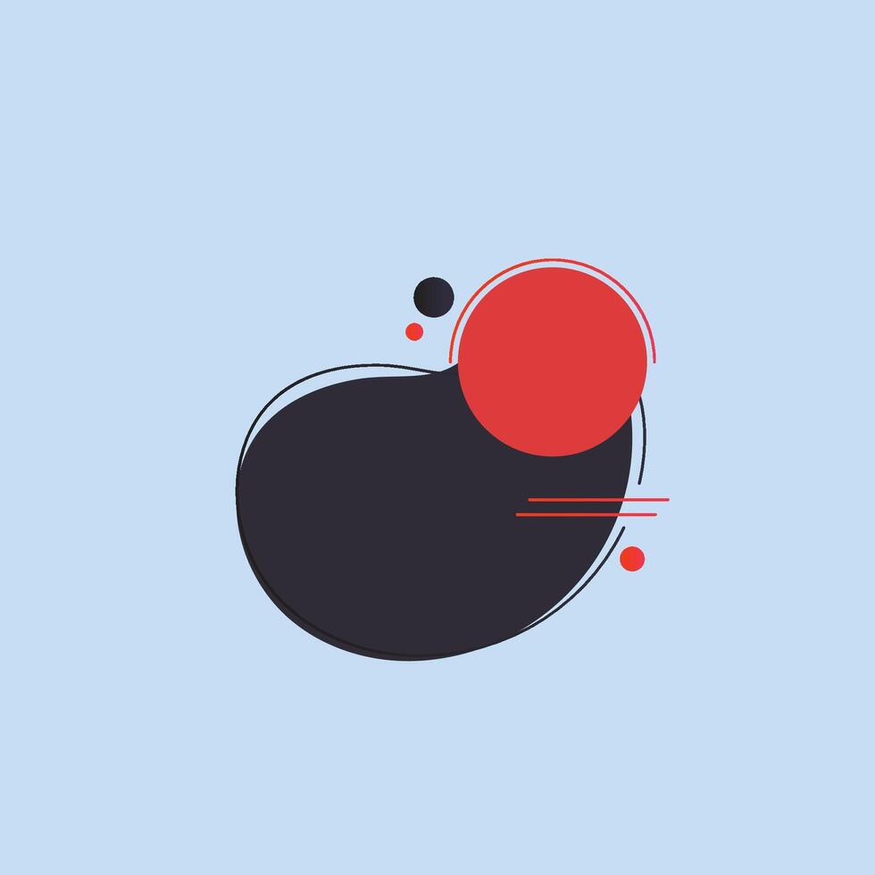 red black blank label in flat design. vector
