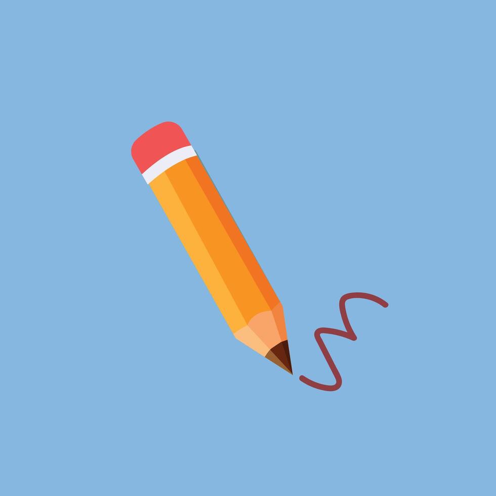 write pencil in flat design. vector