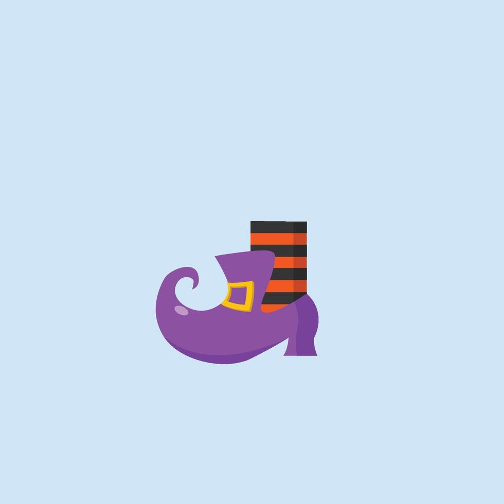 witch shoe in flat design. vector