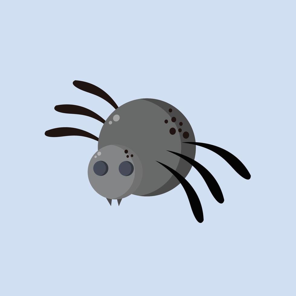 creepy spider in flat design vector