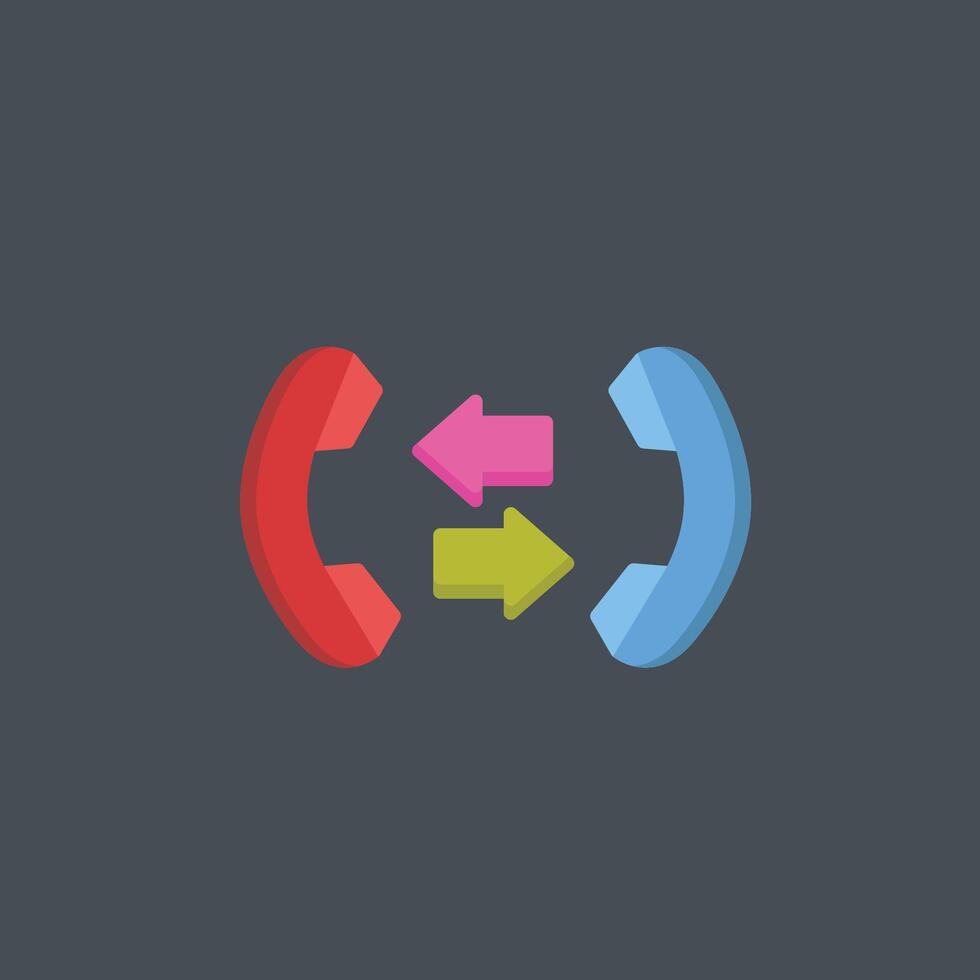 in and out call phone sign in flat design. vector