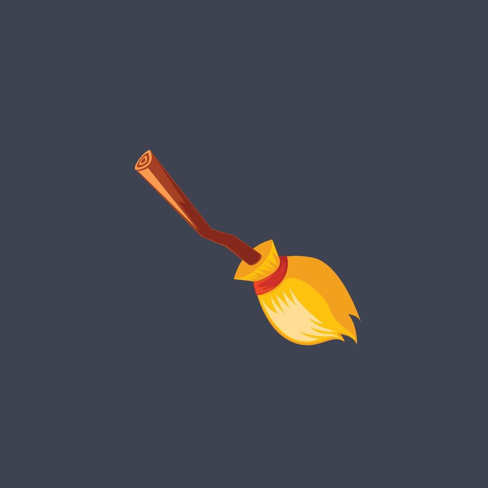 a broom in flat design. vector