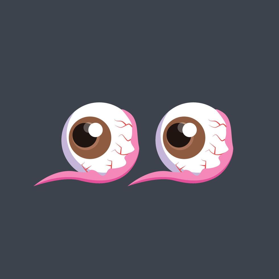 two eyeballs in flat design. vector