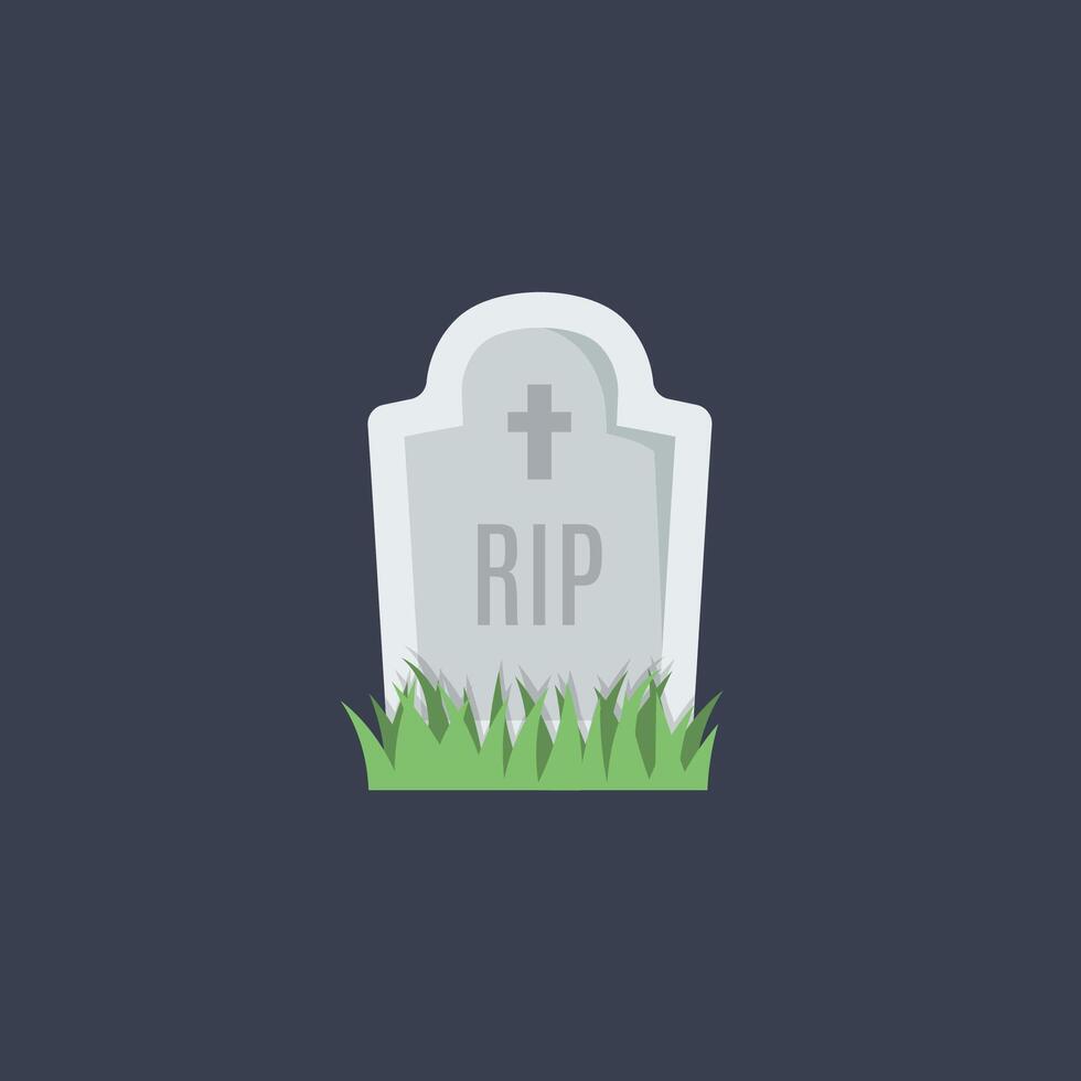 RIP tombstone in flat design. vector