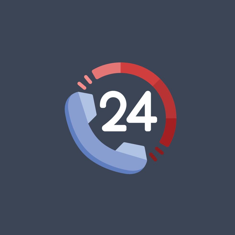 24 call phone in flat design. vector