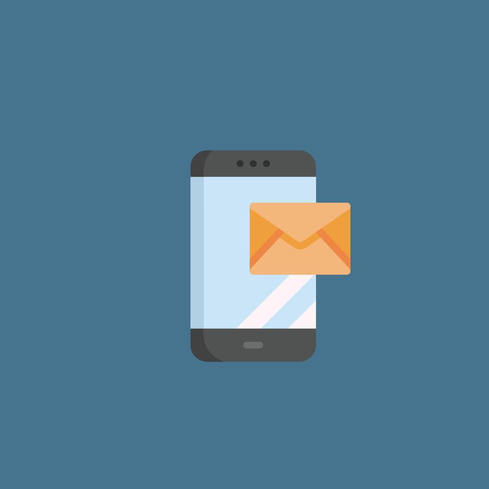 smartphone with message sign in flat design. vector