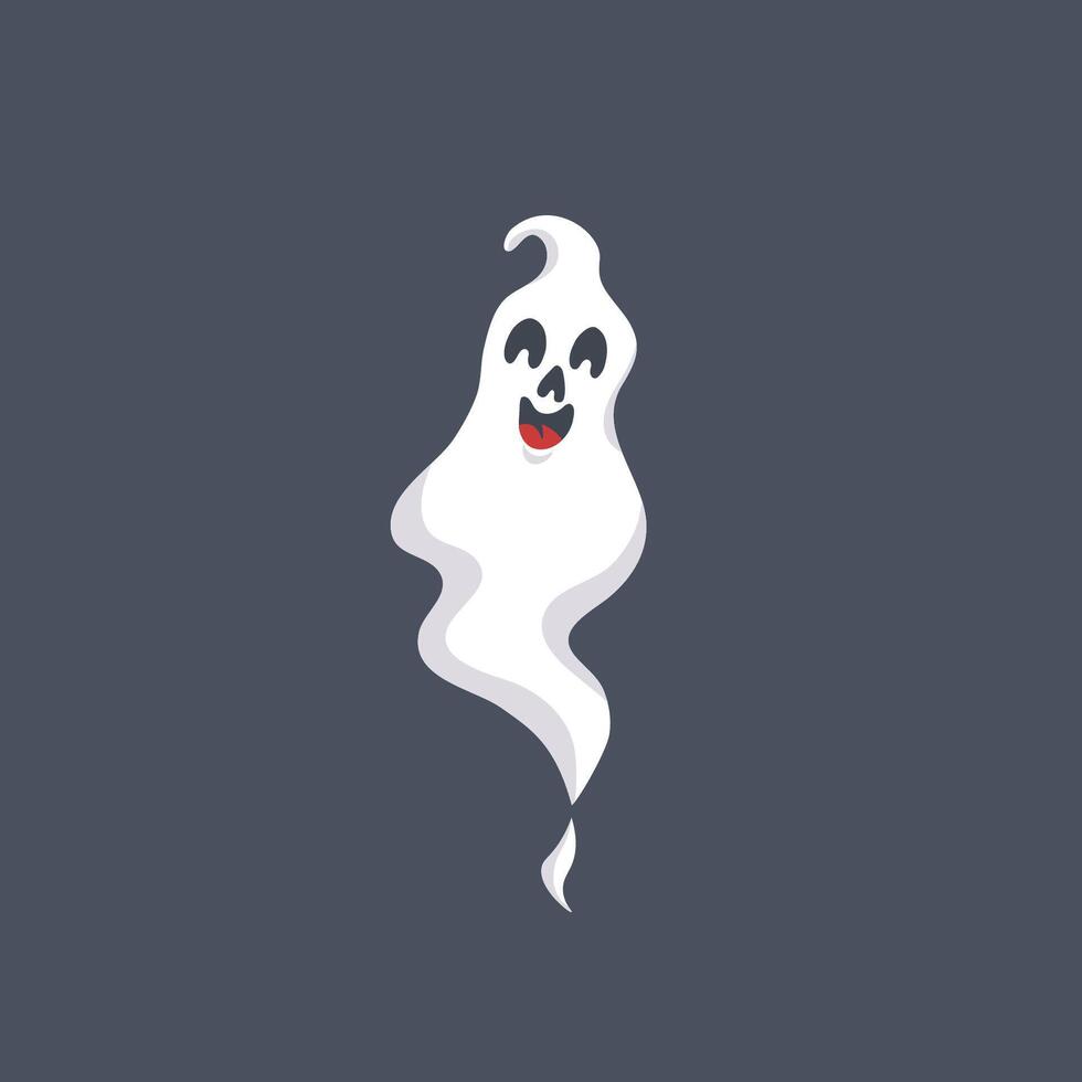 laughing ghost in flat design. vector