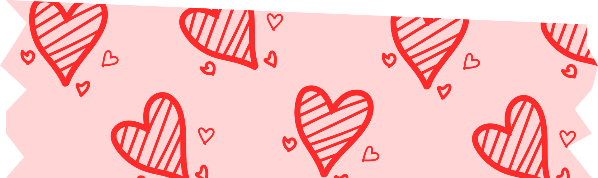 Pink washi tape with heart designs png