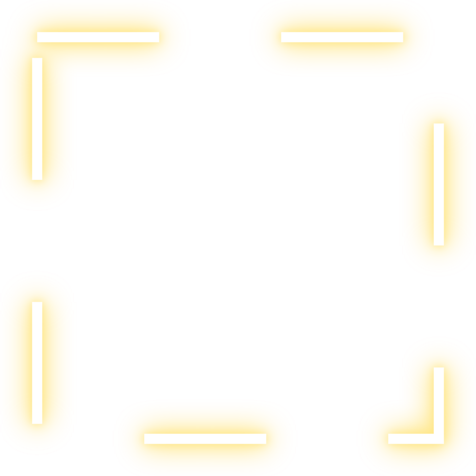 Yellow neon square dashed frame png