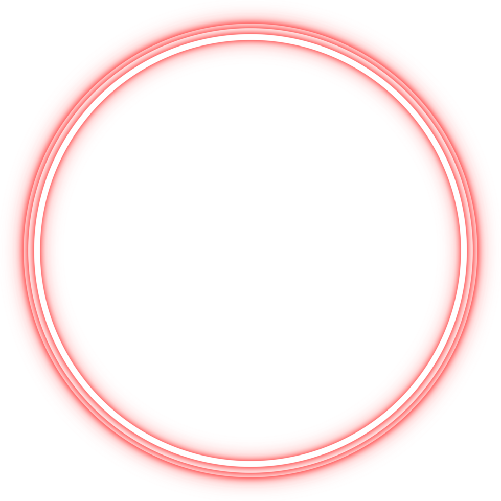 Red circular neon ring png