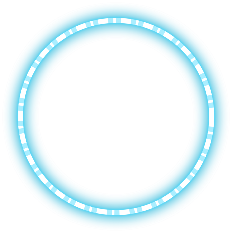 Neon glowing blue ring png