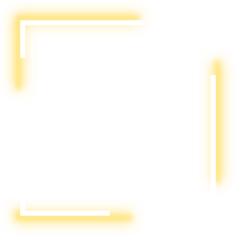 Golden glowing neon frame png