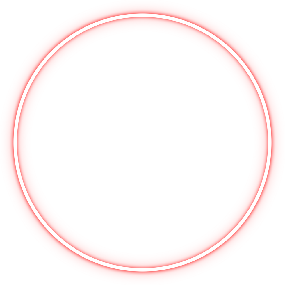 Red neon glowing circle png