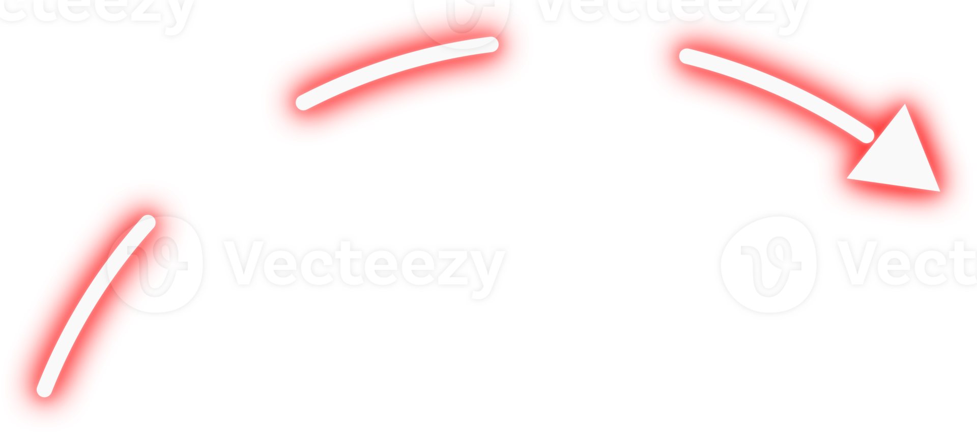 Red neon glowing arrow png